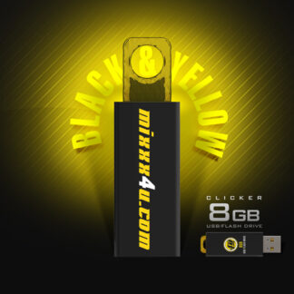 BLACK & YELLOW CLICKER *EMPTY 8GB USB/FLASH DRIVE